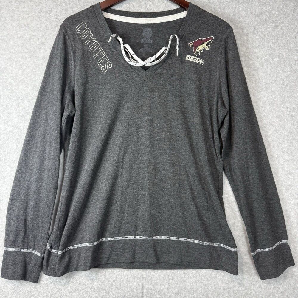 CCM Arizona Coyotes NHL Hockey Club Women XL Long Sleeve Shirt Fan